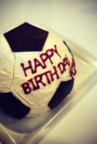 サッカーボールの誕生日ケーキ