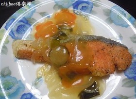 甘口シャケのあんかけ