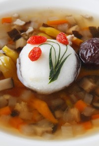 F冬菇山薬湯（乾椎茸と野菜の元気スープ）