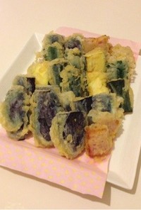 夏野菜とベーコンの天ぷら