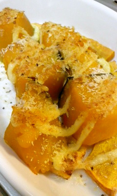 かぼちゃの煮物リメイク☆パン粉焼きの写真