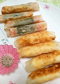 餃子の皮で♡その③♡蟹かま海苔&玉チーズ