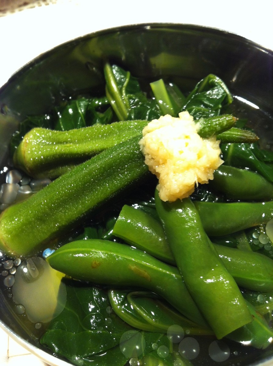 夏にさっぱり☆青野菜の煮浸しの画像