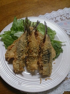 マイワシ梅しそ海苔巻き揚げ