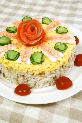 お祝いに♪ちらし寿司ケーキ