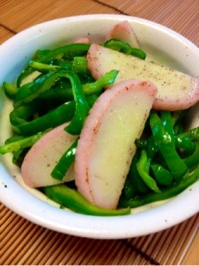おつまみに!ピーマンと蒲鉾のごま油炒め