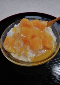 缶詰めマンゴーdeお手軽マンゴーカキ氷