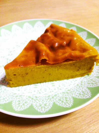 豆腐でヘルシー！簡単かぼちゃプリンケーキの写真