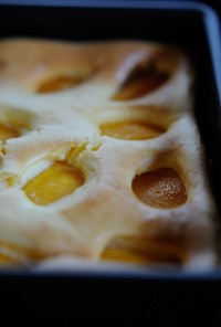 黄桃のふわふわチーズケーキ