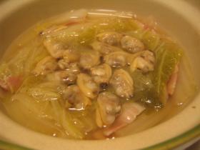 一人用土鍋で作る♪白菜とあさり蒸しスープ