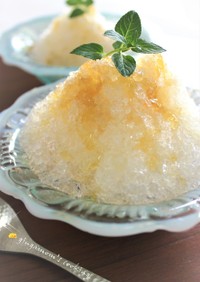 懐かしレトロっぽいかき氷☆蜂蜜&きび糖