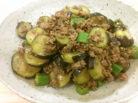 なすとひき肉の味噌炒め