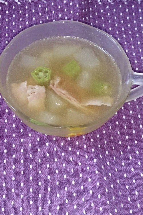 簡単！冬瓜とオクラのトロりんスープの画像