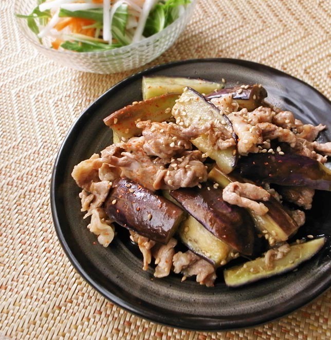焼きナスと豚肉のさっぱり&ピリ辛中華和えの画像