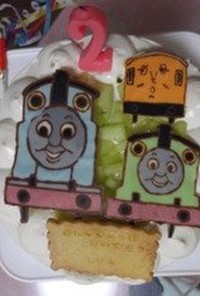 2歳のお誕生日に♡トーマスケーキ