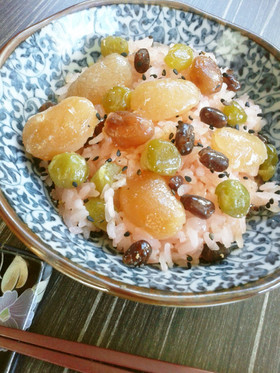 ♡炊飯器でいろどり甘納豆お赤飯♡