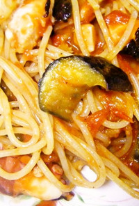 茄子とタコのスパゲティ