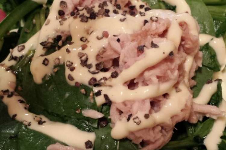 ツナとサラダほうれん草のめんつゆマヨ和え レシピ 作り方 By Rosenkranz クックパッド 簡単おいしいみんなのレシピが358万品