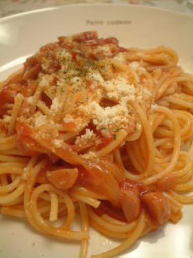 トマトソースを使いまわし♪トマトパスタ