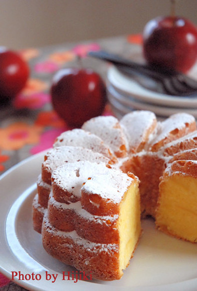 りんごのクリームケーキの写真