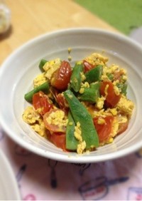 夏野菜＊いんげんとトマトの中華炒め