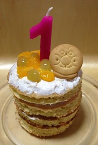 1歳のお誕生日ケーキ♡簡単♡