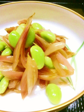 枝豆と茗荷ピクルスの和えもの*