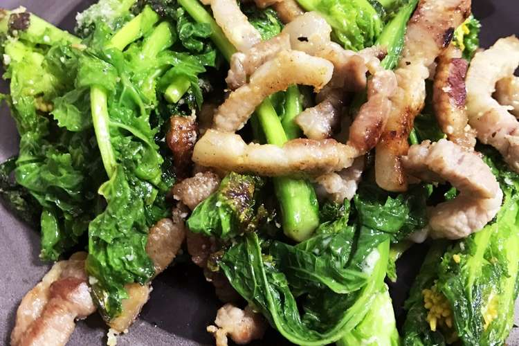 粉 菜の花と豚バラの炒めもの チーズ レシピ 作り方 By ごうｃｏｒ３ クックパッド 簡単おいしいみんなのレシピが370万品