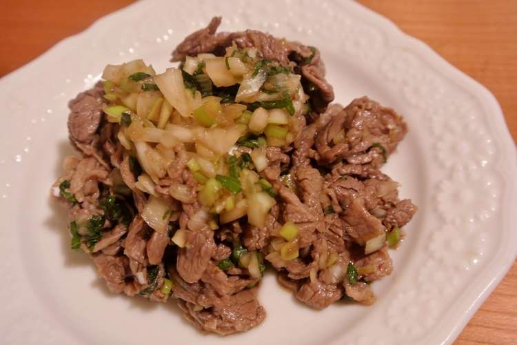 簡単 牛肉とねぎのさっぱりポン酢和え レシピ 作り方 By Yukichyy クックパッド 簡単おいしいみんなのレシピが352万品