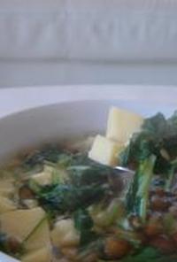 卵豆腐と三つ葉のスープ