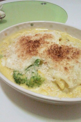 かぼちゃの煮付けで、懐かしグラタン