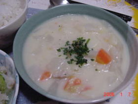 お餅入りクリームシチュー