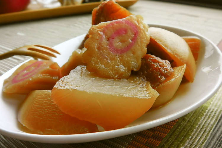 簡単煮物 大根とさつま揚げの10分煮 レシピ 作り方 By はーたんのおっかさん クックパッド 簡単おいしいみんなのレシピが352万品