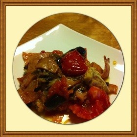ラタトゥイユ風焼豚とトマトの15秒ご飯の画像