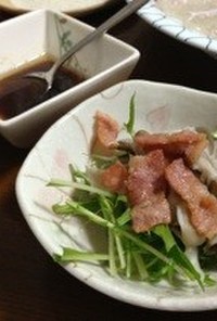 舞茸と水菜のカリカリベーコンサラダ