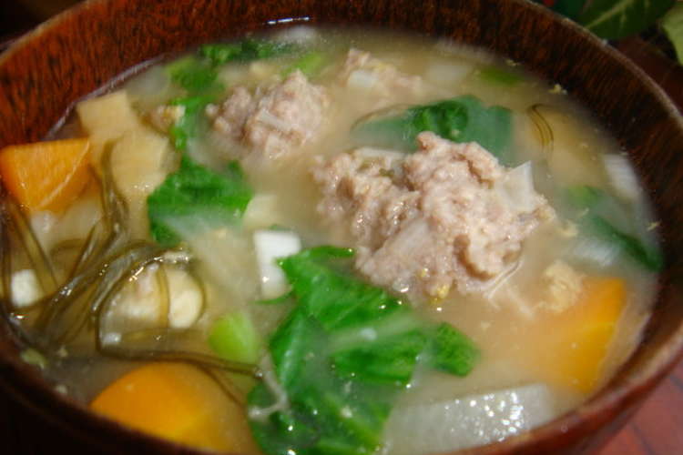 味噌汁 肉 団子