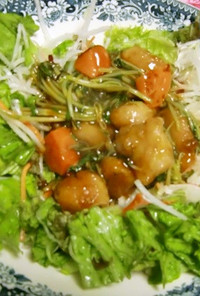 中華名菜で、空芯菜の新芽のあんかけサラダ