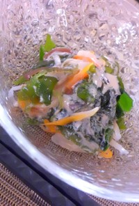 海藻サラダのくるみ酢味噌