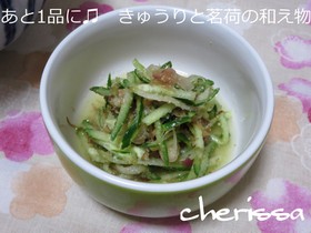 あと1品に♫ きゅうりと茗荷の和え物