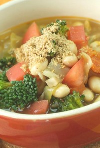 合わせごまたっぷり豆と野菜のスープ