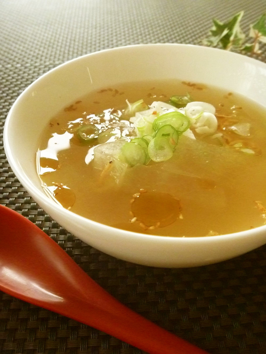 冬瓜と桜えびの中華スープ☆生姜風味の画像