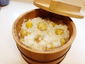 皮付き生栗から作る 栗ごはん