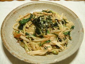 大根とツナとわかめのスパゲッティ