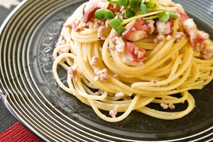タコと豚ひき肉のシンプルパスタ レシピ 作り方 By 故 レックスのママ クックパッド 簡単おいしいみんなのレシピが352万品