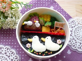 ぷっくりあひるさんのお弁当♪