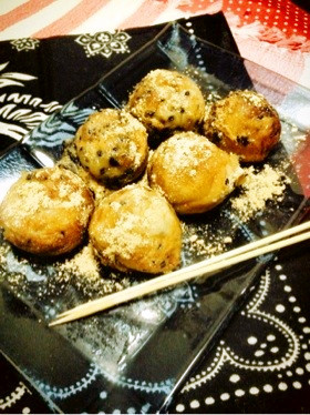 香ばし♡黒胡麻小豆ボール。