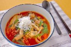 カキ・キムチ味のスープの画像