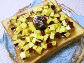 角切りさつま芋のマロンクリームトーストの画像