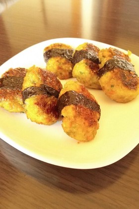 残った餃子の具で ~のり巻き照り焼き~