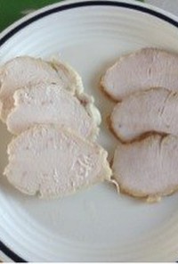 鶏胸肉のオイルコンフィと豚もも肉の煮豚
